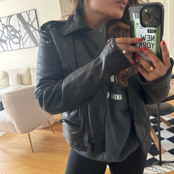 All Saint Leather Jacket - black with black hardware size 4/small - Picture 2 of 10